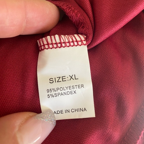 Wine long lace dress , new no tags , please see measurements chart - Picture 7 of 8